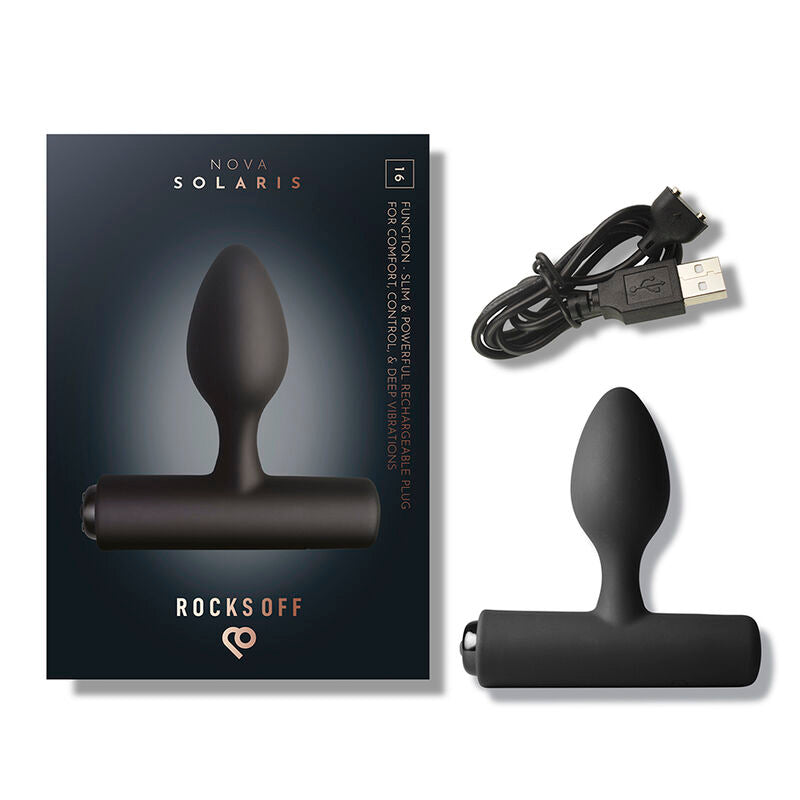 ROCKS-OFF - MINI BAGUETTE RECHARGEABLE 16 FONCTIONS ROSE PIVOINE