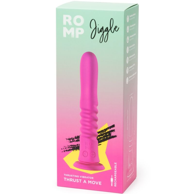 ROMP - JIGGLE VIBRATEUR À VENTOUSE ROSE, AVEC MOUVEMENTS DE HAUT EN BAS