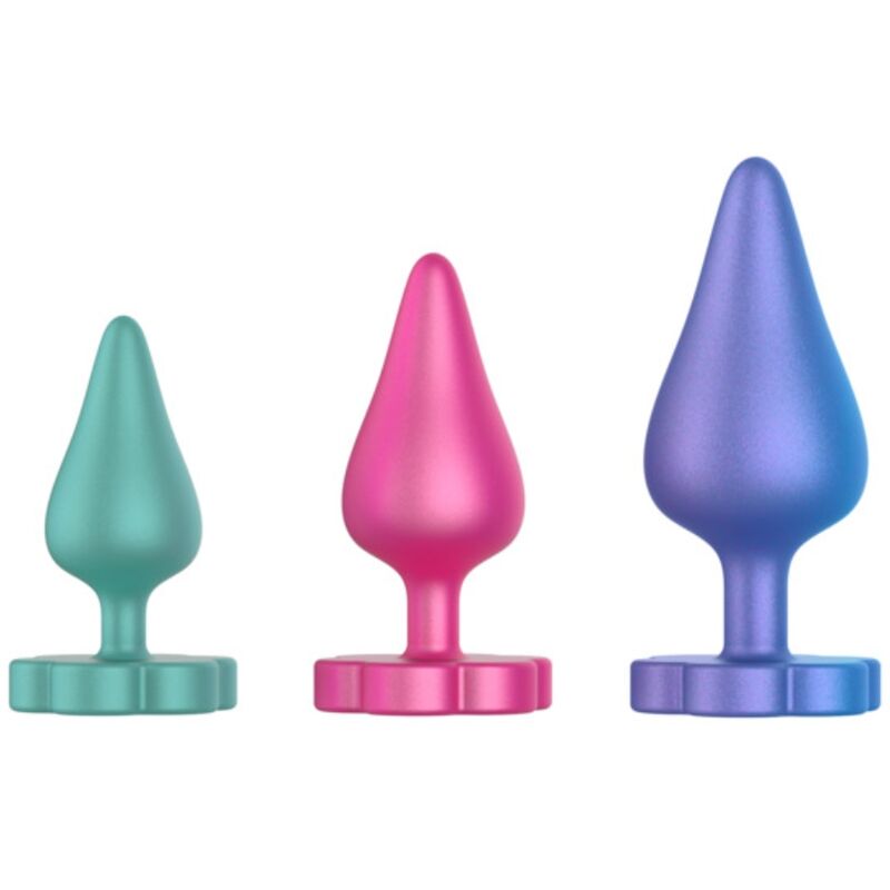 ROMP - KIT D'ENTRAÎNEMENT ANAL LUSTER S/M/L AVEC BASE EN FORME DE FLEUR
