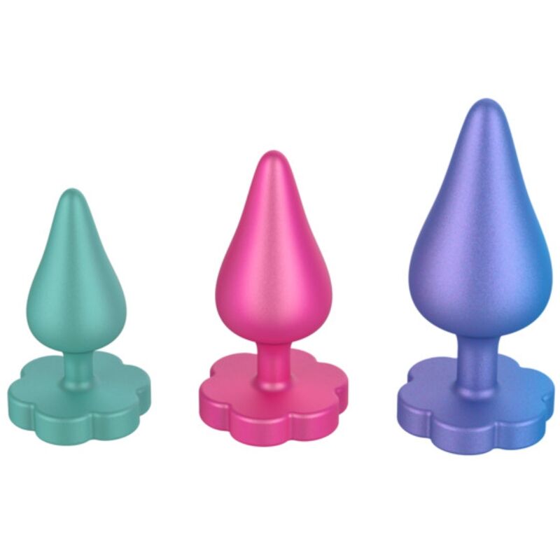 ROMP - KIT D'ENTRAÎNEMENT ANAL LUSTER S/M/L AVEC BASE EN FORME DE FLEUR