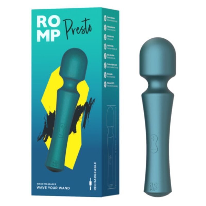 ROMP - PRESTO MINI VIBRATEUR À TÊTE FLEXIBLE VERTE