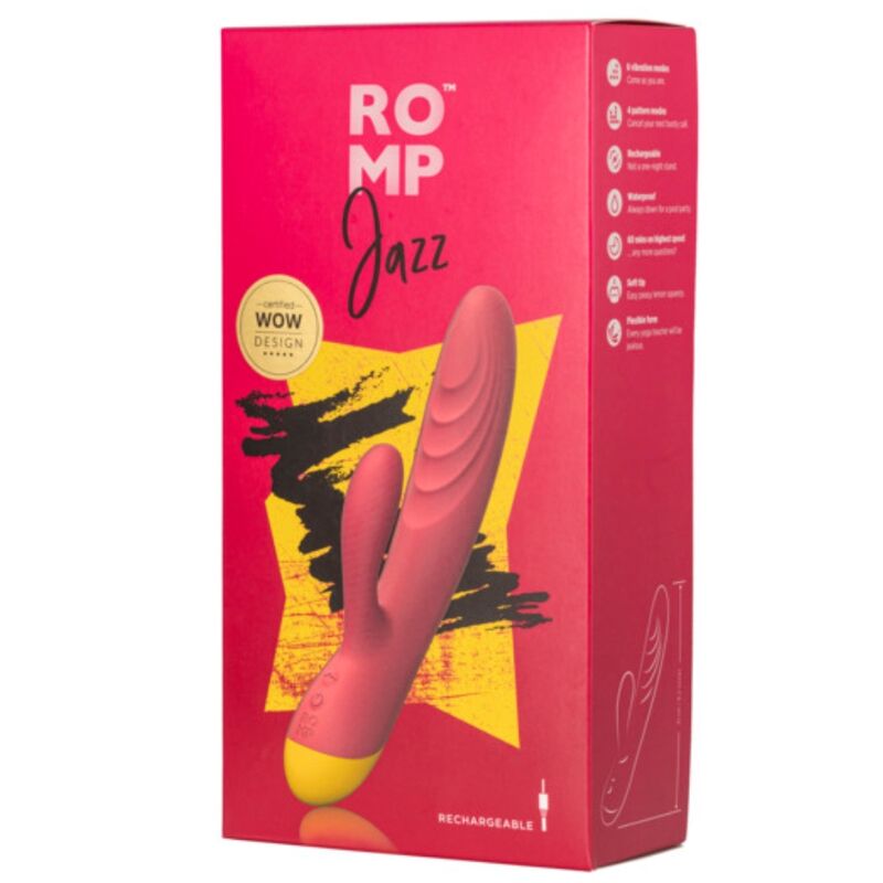 ROMP - JAZZ VIBRATEUR LAPIN RECHARGEABLE ROUGE