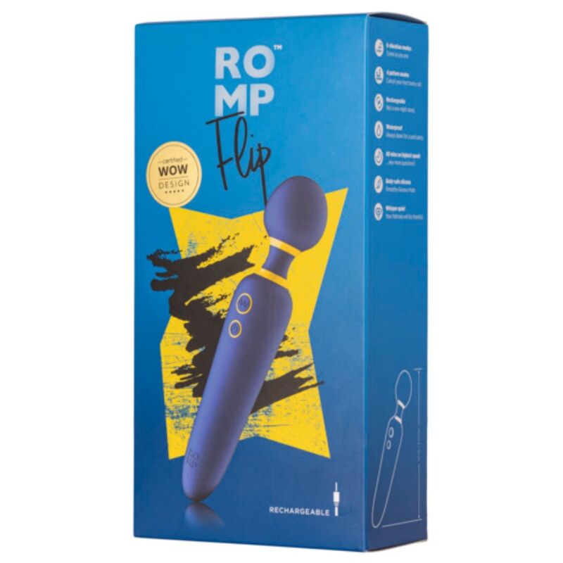 ROMP - FLIP BAGUETTE VIBRANTE SILENCIEUSE 10 MODES BLEUE