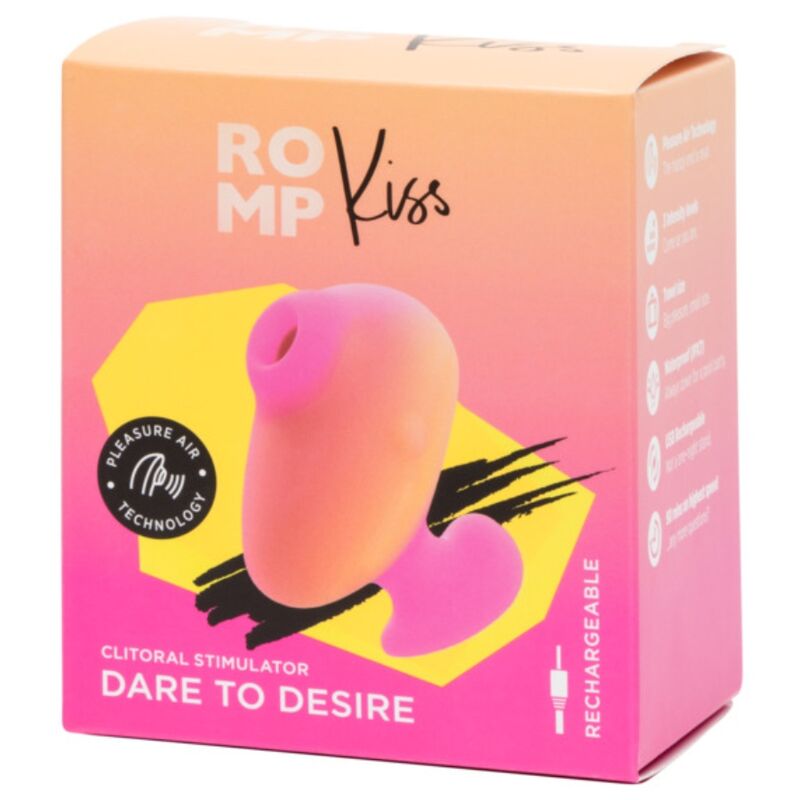ROMP - KISS VIBRATEUR À DOIGTS RECHARGEABLE À SUCCION CLITORIALE