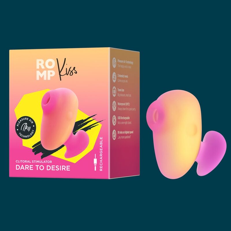 ROMP - KISS VIBRATEUR À DOIGTS RECHARGEABLE À SUCCION CLITORIALE