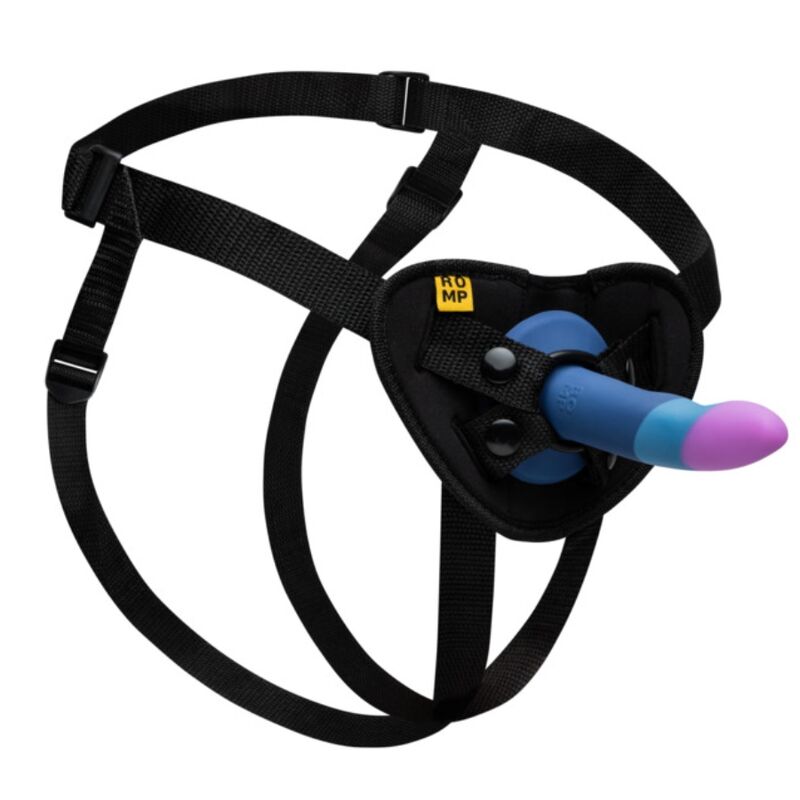ROMP - PICCOLO GODEMICHET EN SILICONE AVEC VENTOUSE TRICOLORE 14 CM