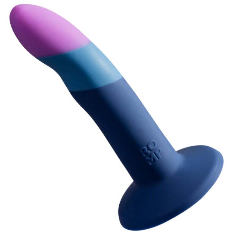 ROMP - PICCOLO GODEMICHET EN SILICONE AVEC VENTOUSE TRICOLORE 14 CM