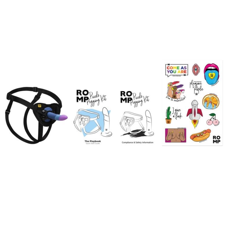 ROMP - PICCOLO GODEMICHET EN SILICONE AVEC VENTOUSE TRICOLORE 14 CM