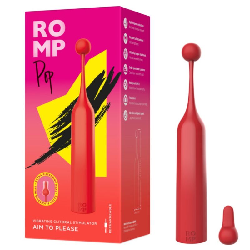 ROMP - POP STIMULATEUR CLITORIAL HAUTE FRÉQUENCE ROUGE