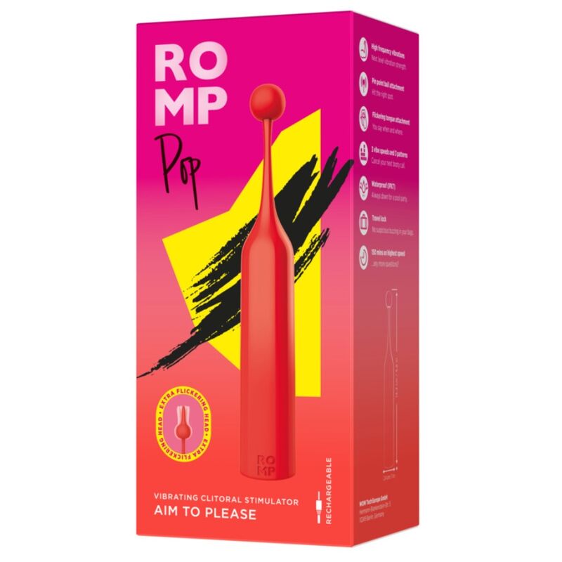 ROMP - POP STIMULATEUR CLITORIAL HAUTE FRÉQUENCE ROUGE