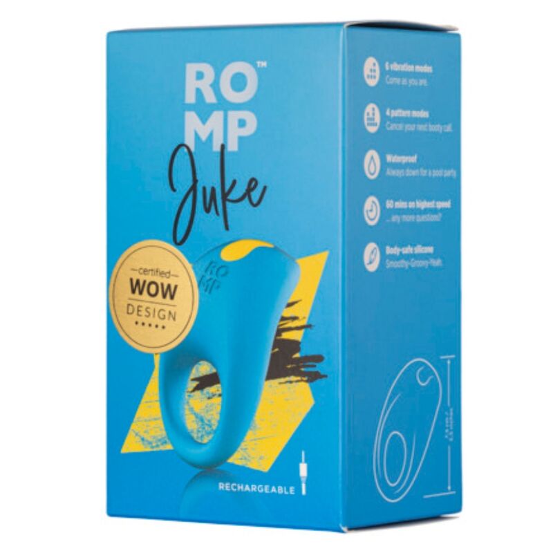ROMP - JUKE ANNEAU PÉNIS EN SILICONE AVEC VIBRATEUR DE STIMULATION CLITORIALE
