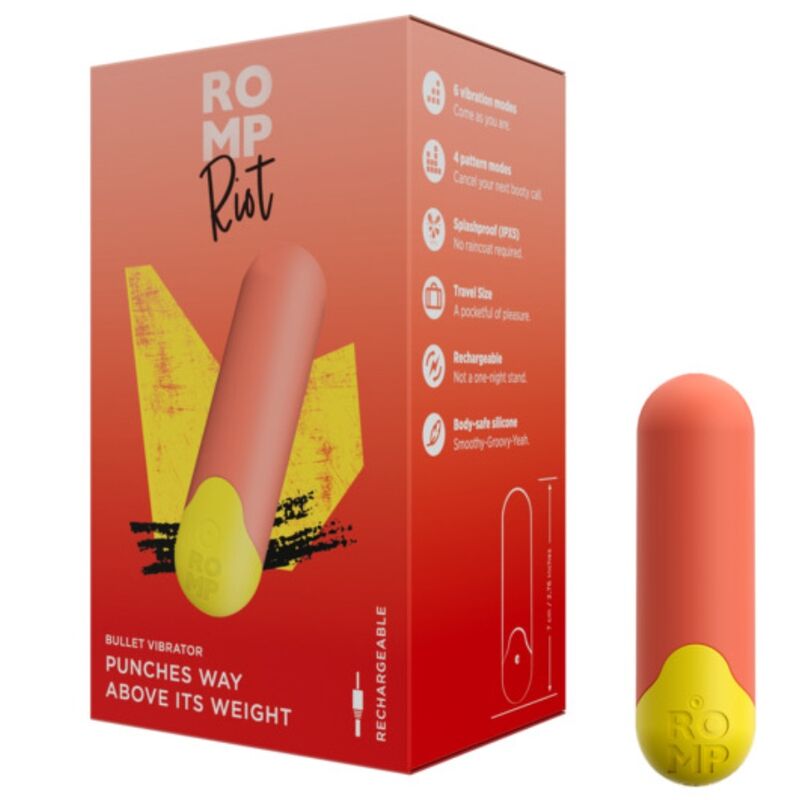 ROMP - RIOT BALLE VIBRANTE MULTIFONCTION ORANGE + JAUNE