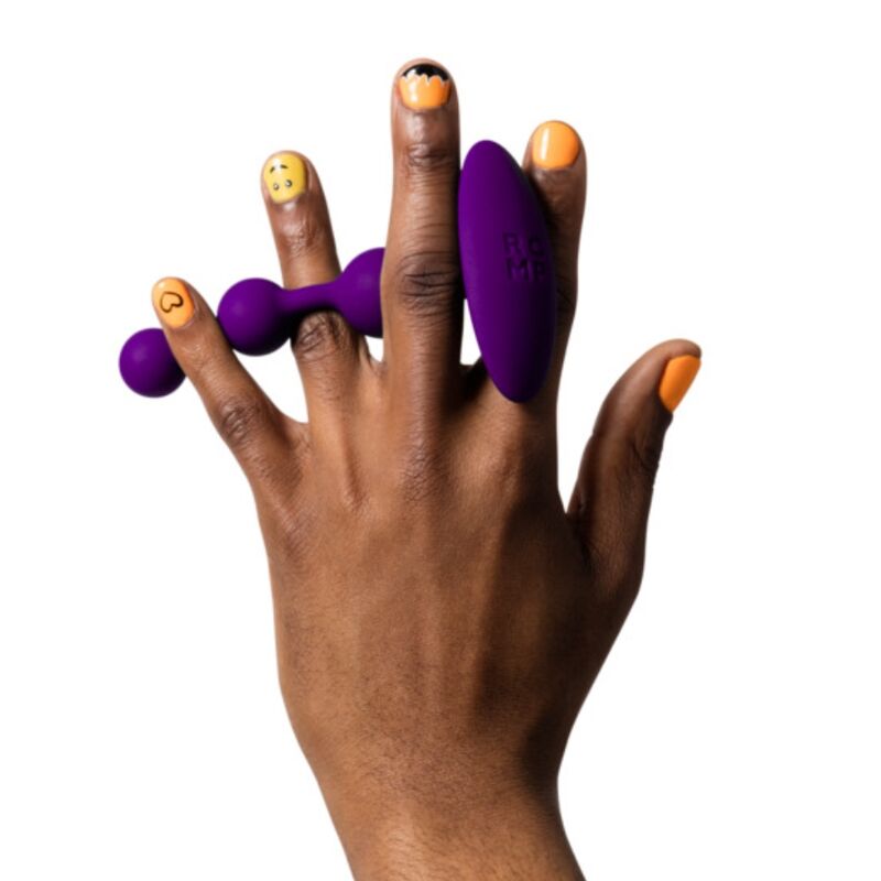 ROMP - AMP PERLES ANALES EN SILICONE FLEXIBLE VIOLETTES 12,5 CM