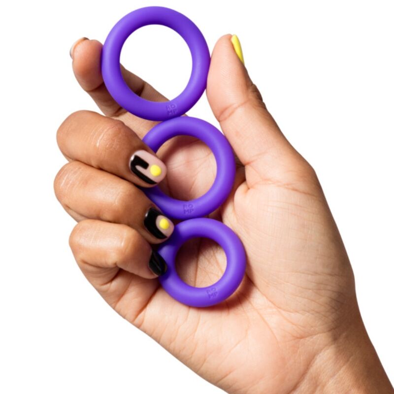 ROMP - REMIX TRIO ENSEMBLE DE 3 ANNEAUX PÉNIS EN SILICONE VIOLETTES