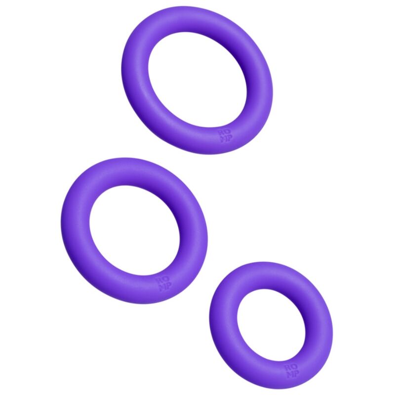 ROMP - REMIX TRIO ENSEMBLE DE 3 ANNEAUX PÉNIS EN SILICONE VIOLETTES