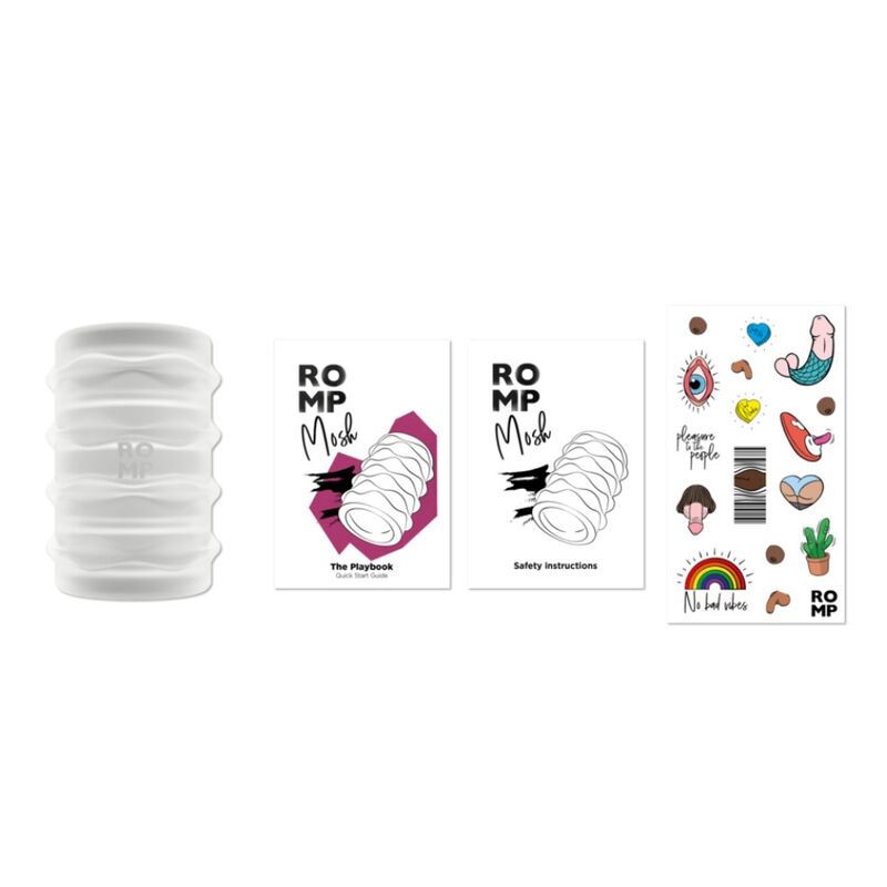 ROMP - MOSH MASTURBATEUR MÂLE TRANSPARENT AVEC GAINE RÉVERSIBLE DE 6 CM