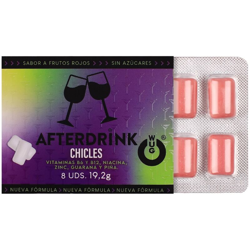 Chewing-gum WUG - Gueule de bois après l'alcool 8 unités