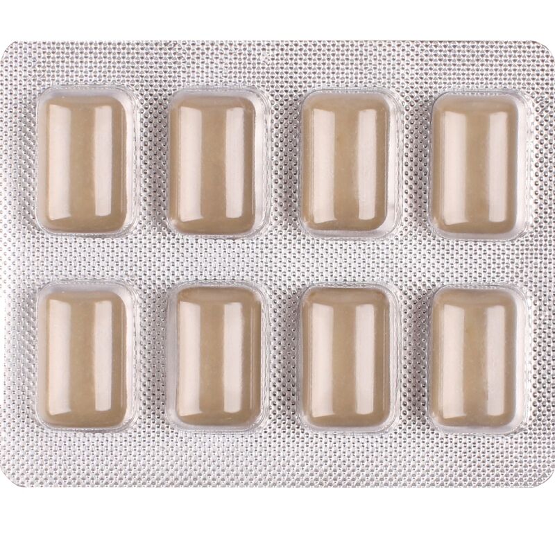 WUG OFF - Chewing-gum fonctionnel à la mélatonine et à la valériane, saveur réglisse, plaquette thermoformée de 8 pièces