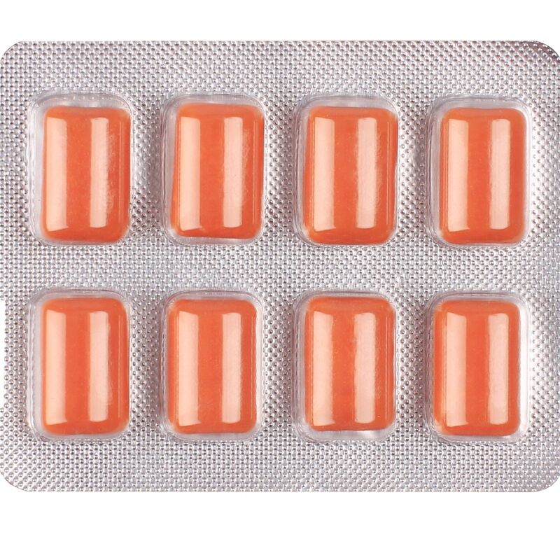 WUG MULTIVIT - GOMME À MÂCHER MULTIVITAMINES FONCTIONNELLES, SAVEUR TROPICALE, PLAQUETTE DE 8 PIÈCES