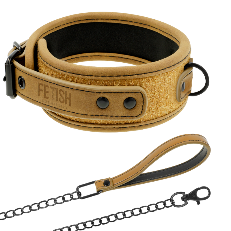 FETISH SUBMISSIVE ORIGIN - COLLIER CHAÎNE DOUBLÉE DE NÉOPRÈNE